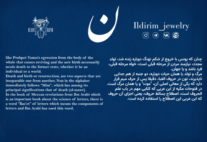 Picture of Arabic Nun letter Ring