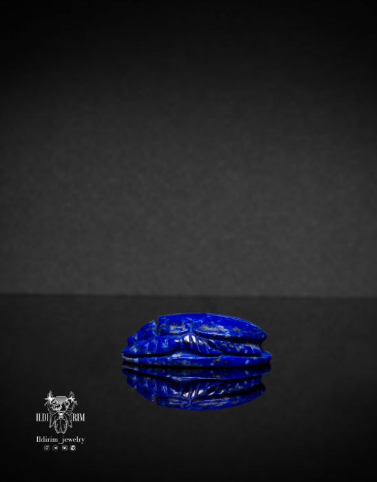 Picture of engraved lapis lazuli scarab gemstone