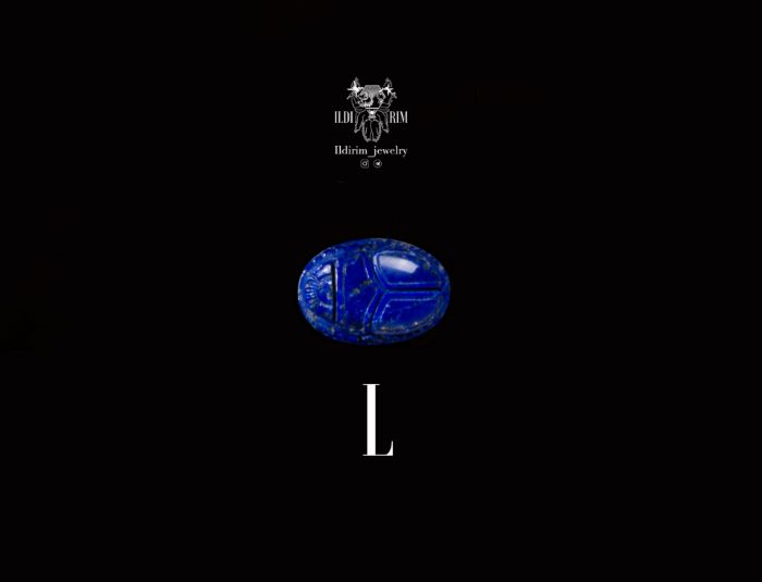 Picture of Engraved lapis lazuli scarab (Kheper) gemstone